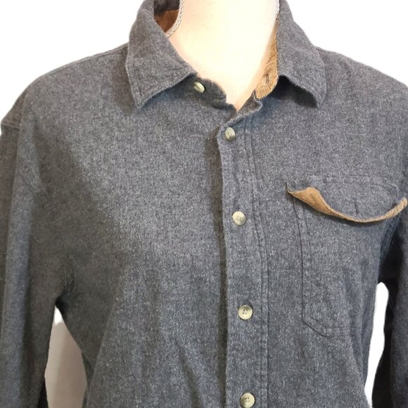 Men's Large CQR Flannel Button Down Gray Collar Casual Outdoor Shirt - Picture 5 of 9
